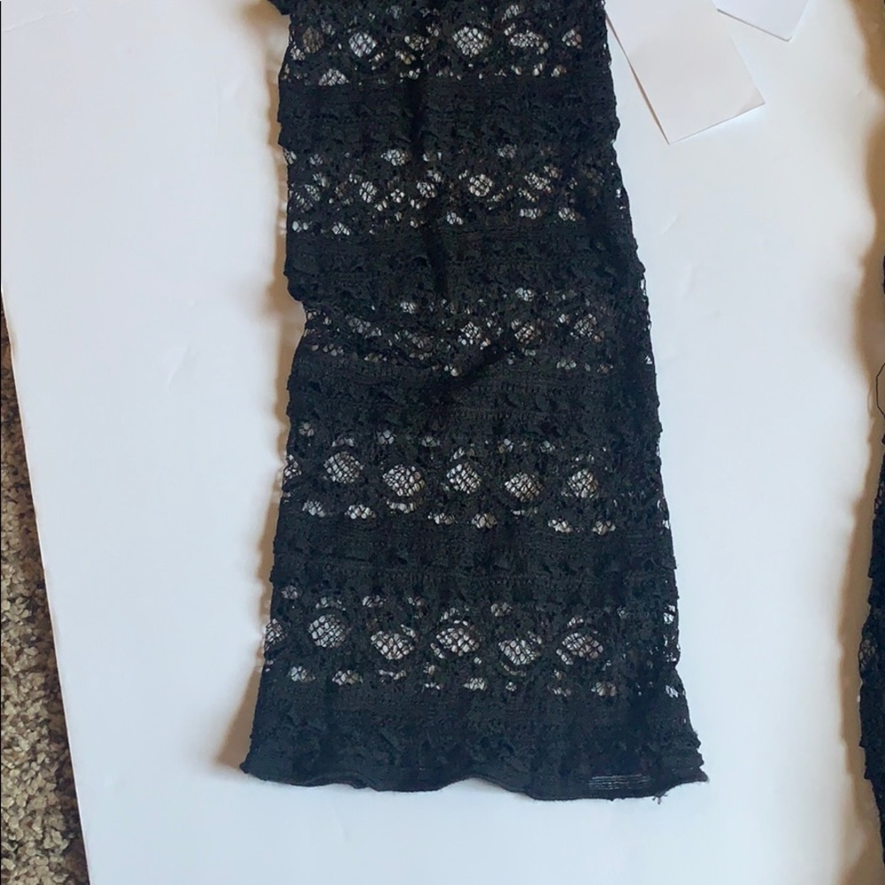 Dress Lace black flare sleeves M New Fever brand - Picture 8 of 15